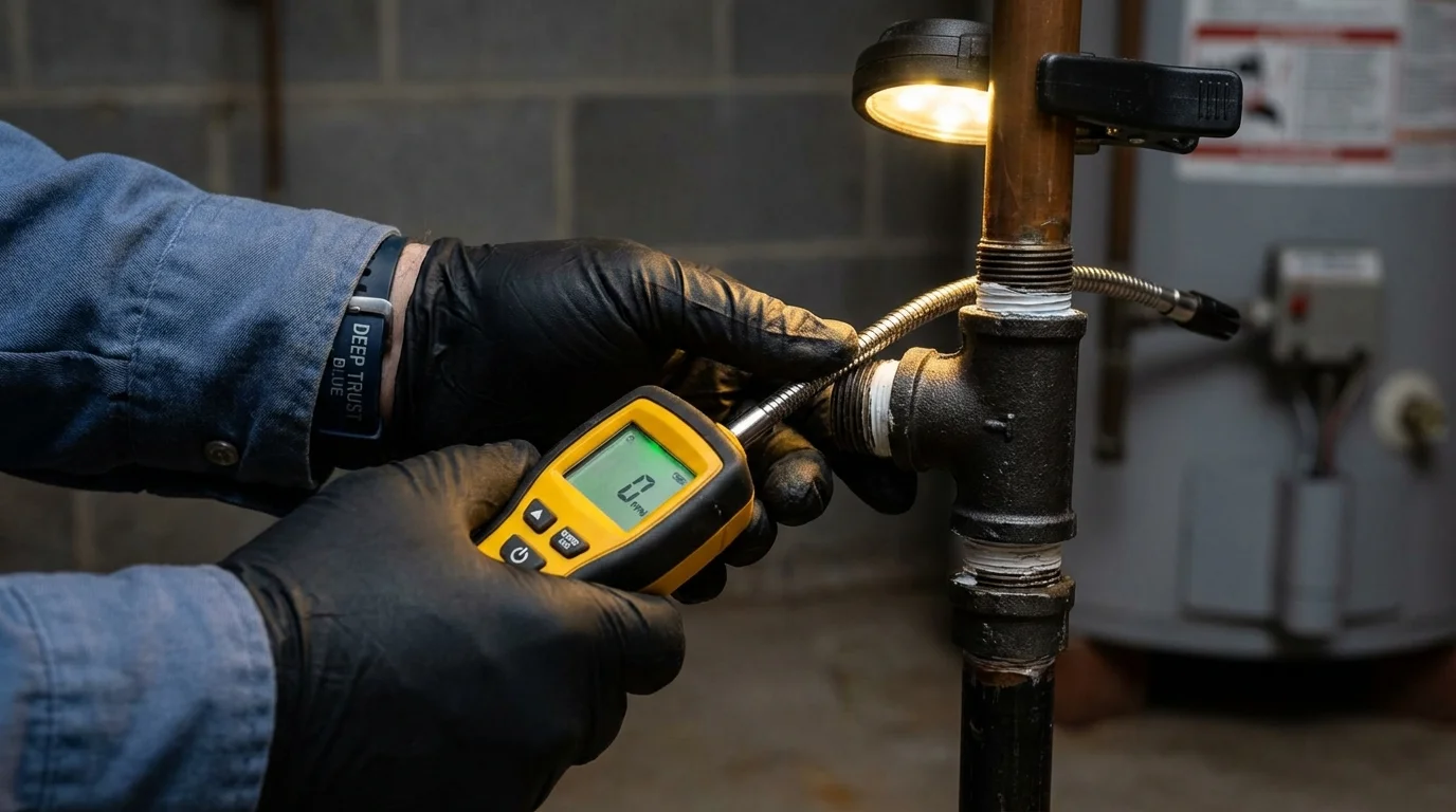 Gas leak detection with electronic sniffer by Johns Plumbing LLC in Cambria Heights