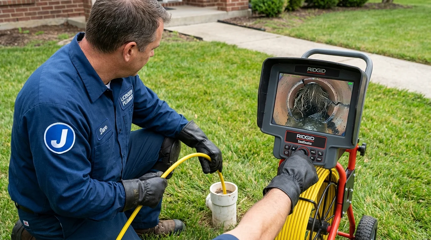 Sewer camera inspection being performed by Johns Plumbing LLC in Cambria Heights
